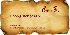 Csaby Benjámin névjegykártya
