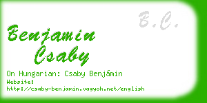 benjamin csaby business card